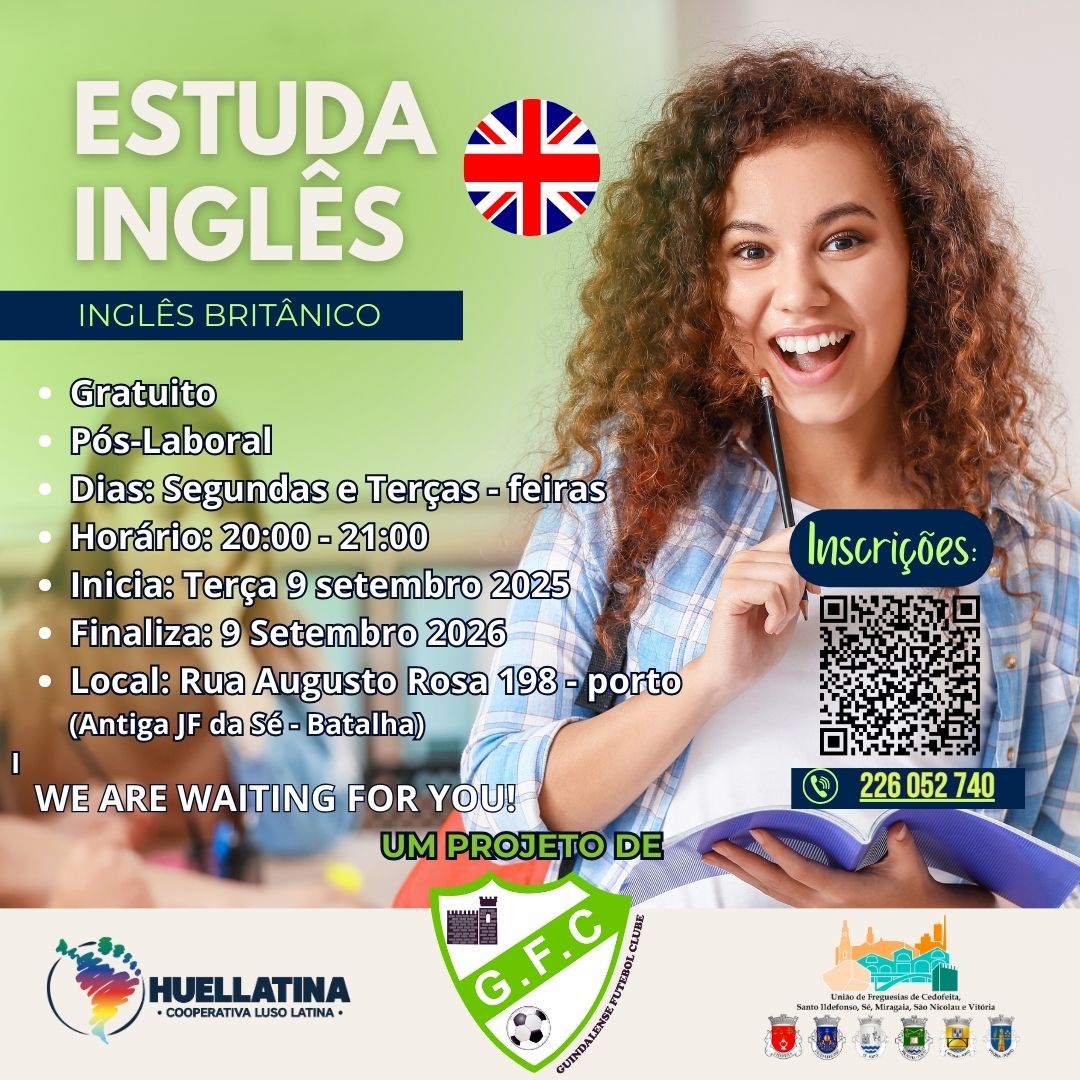 Aulas de Inglês Grátis no Porto (Pós‑Laboral)